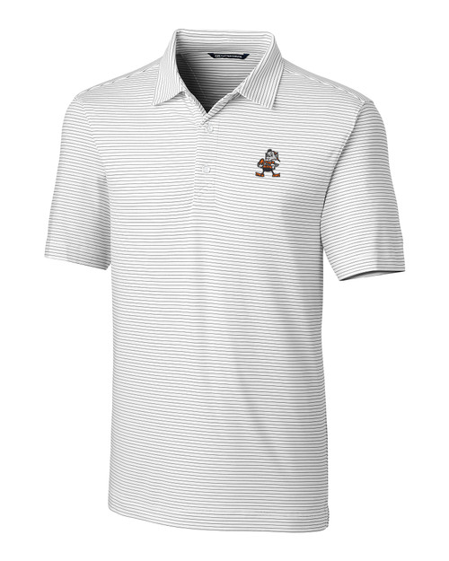 Cleveland Browns Historic Cutter & Buck Forge Pencil Stripe Stretch Mens Big and Tall Polo WH_MANN_HG 1