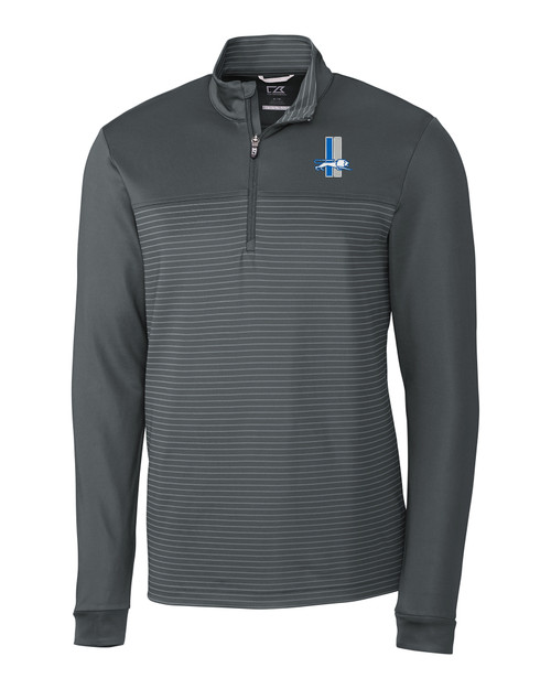 Detroit Lions Historic Cutter & Buck Traverse Stripe Stretch Quarter Zip Mens Pullover EG_MANN_HG 1