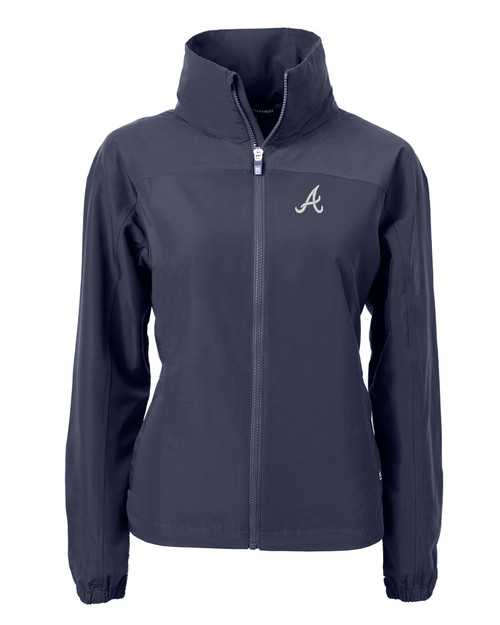 Atlanta Braves Cutter & Buck Charter Eco Recycled Womens Full-Zip Jacket NVBU_MANN_HG 1