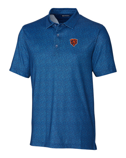 Chicago Bears Historic Cutter & Buck Pike Micro Floral Print Stretch Mens Polo IND_MANN_HG 1