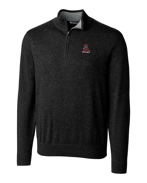 Alabama Crimson Tide College Vault Cutter & Buck Lakemont Tri-Blend Mens Quarter Zip Pullover Sweater Black Mannequin