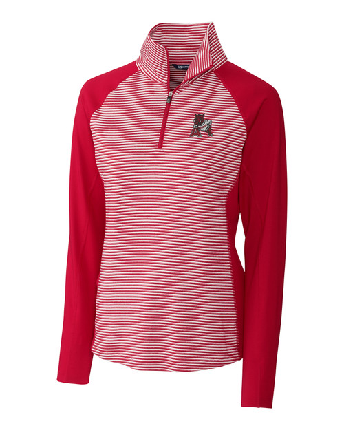 Arkansas Razorbacks College Vault Cutter & Buck Forge Tonal Stripe Stretch Half Zip Womens Top CDR_MANN_HG 1