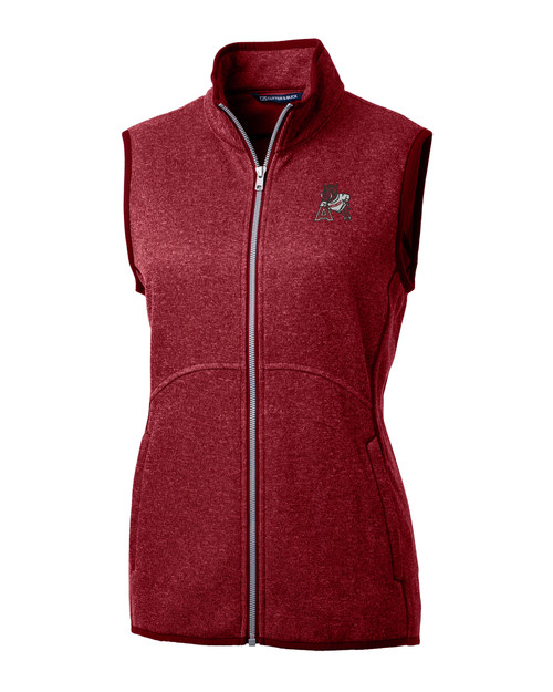 Arkansas Razorbacks College Vault Cutter & Buck Mainsail Basic Sweater-Knit Womens Full Zip Vest CRH_MANN_HG 1