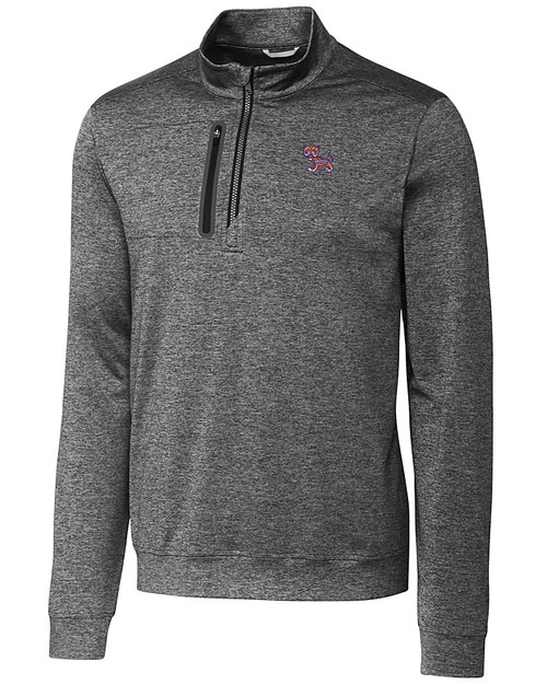 Clemson Tigers College Vault Cutter & Buck Stealth Heathered Mens Big and Tall  Quarter Zip Pullover EG_MANN_HG 