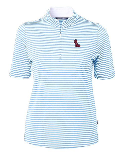 Ole Miss Rebels Cutter & Buck Virtue Eco Pique Stripe Recycled Womens Top ALS_MANN_HG 