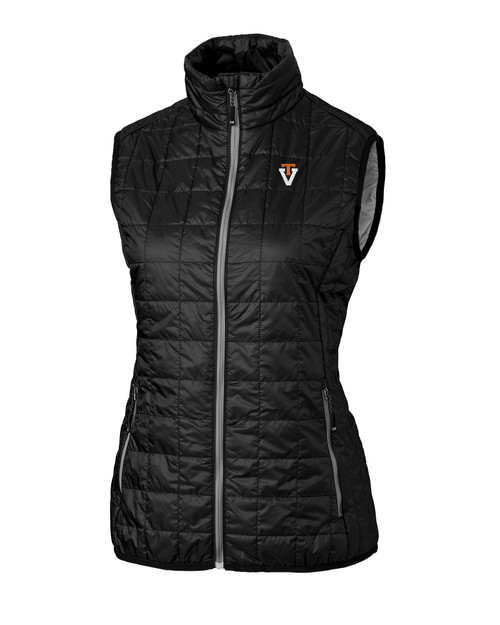 Virginia Tech Hokies College Vault Cutter & Buck Rainier PrimaLoft® Womens Eco Insulated Full Zip Puffer Vest BL_MANN_HG 1