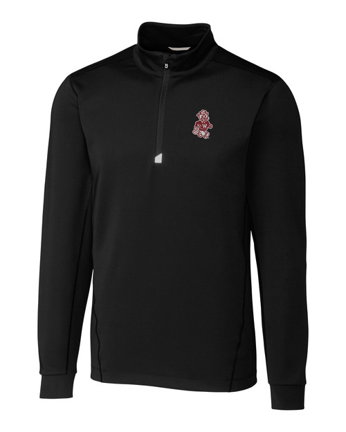 Washington State Cougars College Vault Cutter & Buck Traverse Stretch Quarter Zip Mens Big and Tall Pullover BL_MANN_HG 1