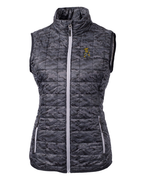 Wichita State Shockers College Vault Cutter & Buck Rainier PrimaLoft® Womens Eco Insulated Full Zip Printed Puffer Vest BL_MANN_HG 1