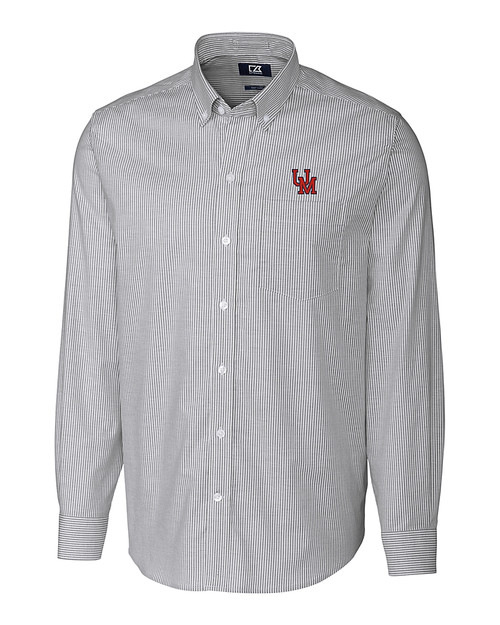 Ole Miss Rebels College Vault Cutter & Buck Stretch Oxford Stripe Mens Big and Tall Long Sleeve Dress Shirt CC_MANN_HG 