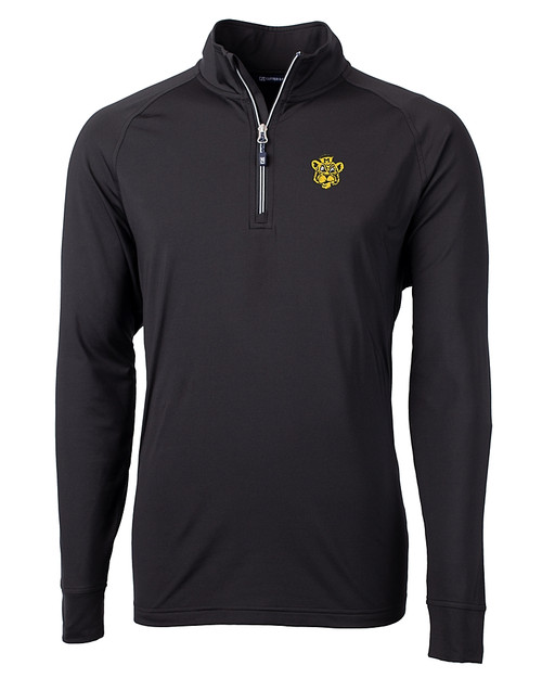 Missouri Tigers College Vault Cutter & Buck Adapt Eco Knit Stretch Recycled Mens Quarter Zip Pullover BL_MANN_HG 