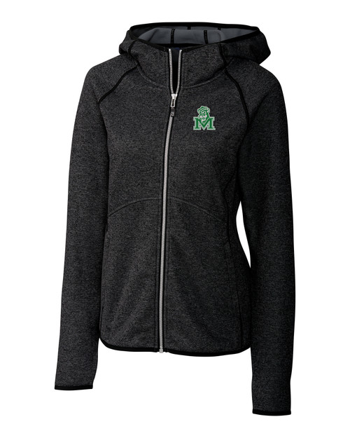 Marshall Thundering Herd College Vault Cutter & Buck Mainsail Sweater-Knit Hoodie Womens Full Zip Jacket CCH_MANN_HG 1