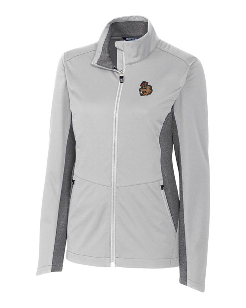 Oregon State Beavers College Vault Cutter & Buck Navigate Softshell Womens Full Zip Jacket POL_MANN_HG 1