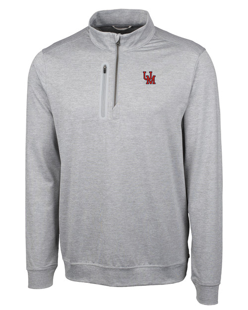 Ole Miss Rebels College Vault Cutter & Buck Stealth Heathered Mens Big and Tall  Quarter Zip Pullover POL_MANN_HG 1