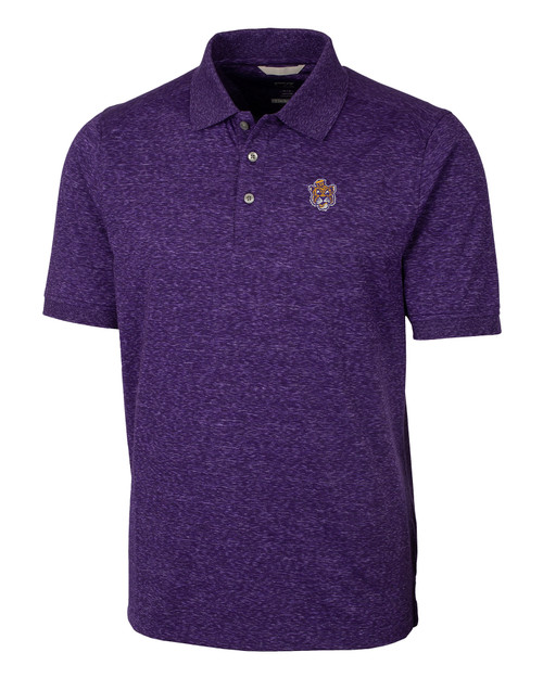 LSU Tigers College Vault Cutter & Buck Advantage Tri-Blend Space Dye Mens Polo DCP_MANN_HG 1