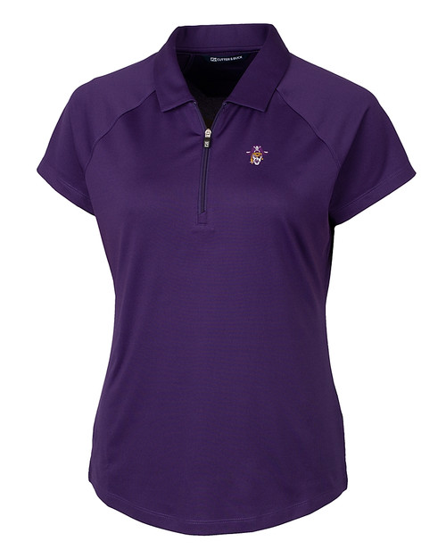 East Carolina (ECU) Pirates College Vault Cutter & Buck Forge Stretch Womens Short Sleeve Polo College Purple Mannequin