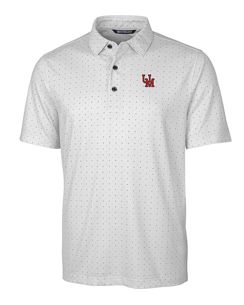 Ole Miss Rebels College Vault Cutter & Buck Pike Double Dot Print Stretch Mens Big and Tall Polo CC_MANN_HG 