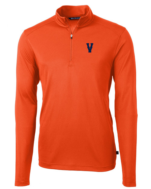 Virginia Hoos College Vault Cutter & Buck Virtue Eco Pique Recycled Quarter Zip Mens Pullover CLO_MANN_HG 1