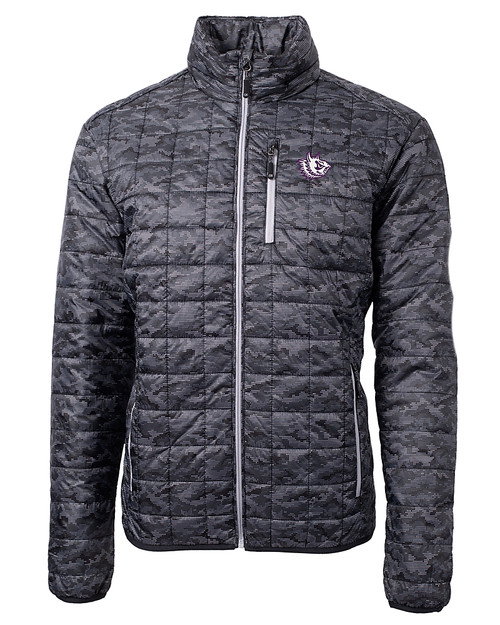 Texas Christian Horned Frogs College Vault Cutter & Buck Rainier PrimaLoft® Mens Eco Insulated Full Zip Printed Puffer Jacket BL_MANN_HG 