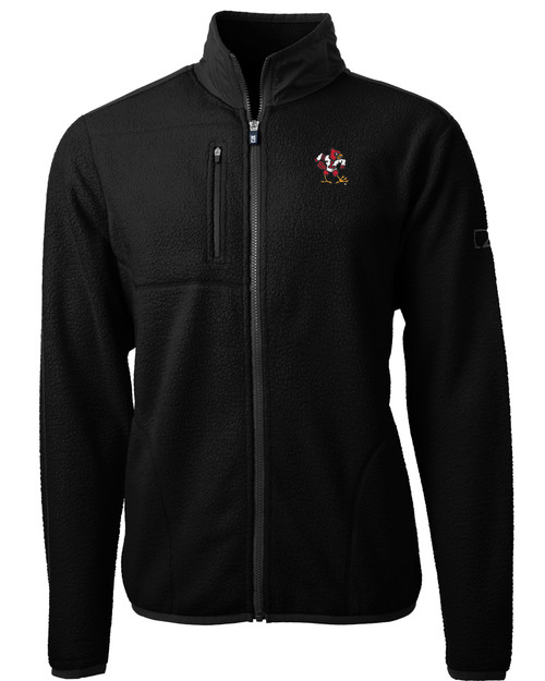 Men's Cutter & Buck Black Louisville Cardinals Alumni Logo Rainier  PrimaLoft Eco Insulated Full-Zip Puffer