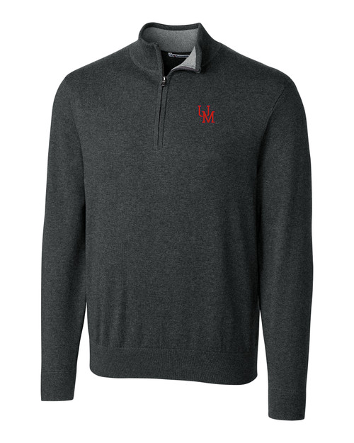 Ole Miss Rebels College Vault Cutter & Buck Lakemont Tri-Blend Mens Big and Tall Quarter Zip Pullover Sweater CCH_MANN_HG 1