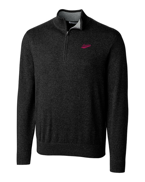 New Mexico State Aggies College Vault Cutter & Buck Lakemont Tri-Blend Mens Big and Tall Quarter Zip Pullover Sweater BL_MANN_HG 