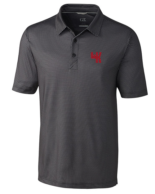 Western Kentucky Hilltoppers College Vault Cutter & Buck Pike Mini Pennant Print Stretch Mens Polo Black Mannequin