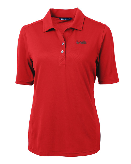 Texas Tech Red Raiders College Vault Cutter & Buck Virtue Eco Pique Recycled Womens Polo RD_MANN_HG 1