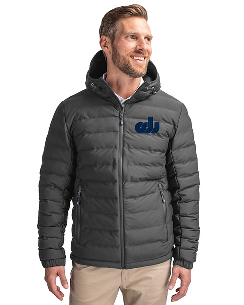 Old Dominion Monarchs College Vault Cutter & Buck Mission Ridge   Repreve® Recycled Insulated Puffer Mens Full Zip Jacket Elemental Grey Front