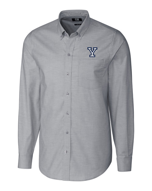 Yale Bulldogs Cutter & Buck Stretch Oxford Mens Long Sleeve Dress Shirt CC_MANN_HG 1