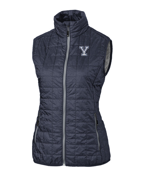 Yale Bulldogs Cutter & Buck Rainier PrimaLoft® Womens Eco Insulated Full Zip Puffer Vest ANM_MANN_HG 1