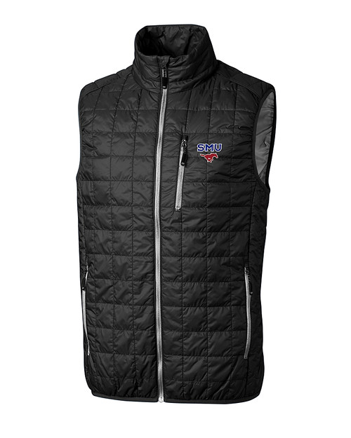SMU Mustangs Cutter & Buck Rainier PrimaLoft® Mens Big and Tall Eco Insulated Full Zip Puffer Vest BL_MANN_HG 