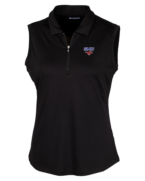 SMU Mustangs Cutter & Buck Forge Stretch Womens Sleeveless Polo BL_MANN_HG 