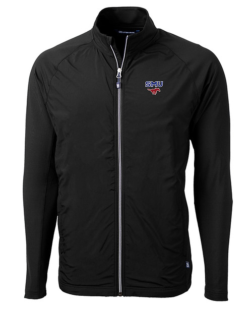 SMU Mustangs Cutter & Buck Adapt Eco Knit Hybrid Recycled Mens Full Zip Jacket BL_MANN_HG 