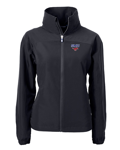 SMU Mustangs Cutter & Buck Charter Eco Recycled Womens Full-Zip Jacket BL_MANN_HG 
