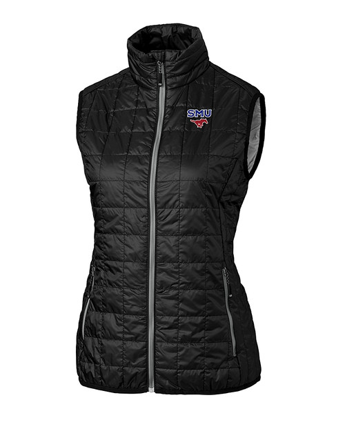 SMU Mustangs Cutter & Buck Rainier PrimaLoft® Womens Eco Insulated Full Zip Puffer Vest BL_MANN_HG 