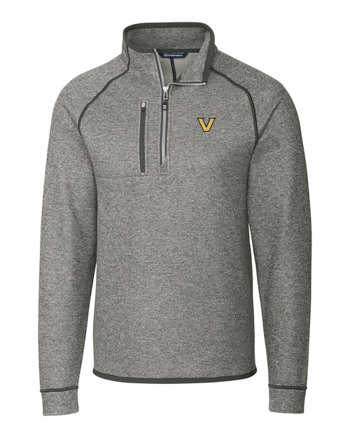 Vanderbilt Commodores Cutter & Buck Mainsail Sweater-Knit Mens Big and Tall Half Zip Pullover Jacket POH_MANN_HG 1