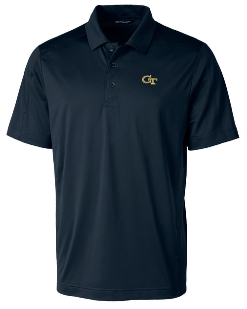 Georgia Tech Yellow Jackets Cutter & Buck Prospect Textured Stretch Mens Big & Tall Polo NVBU_MANN_HG 1