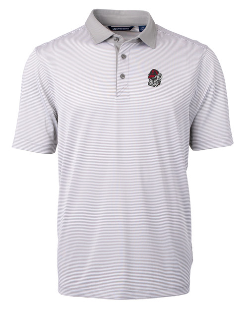 Georgia Bulldogs Cutter & Buck Virtue Eco Pique Micro Stripe Recycled Mens Big & Tall Polo POLWH_MANN_HG 1