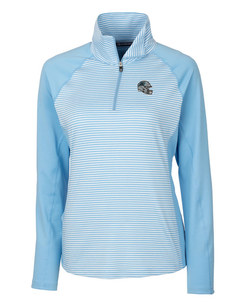 Carolina Panthers NFL Helmet Cutter & Buck Forge Tonal Stripe Stretch Half Zip Womens Top ALS_MANN_HG 1