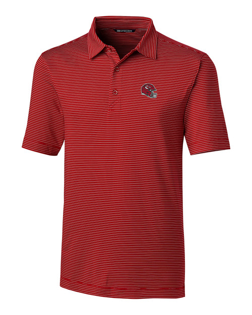 Kansas City Chiefs NFL Helmet Cutter & Buck Forge Pencil Stripe Stretch Mens Polo CDR_MANN_HG 1