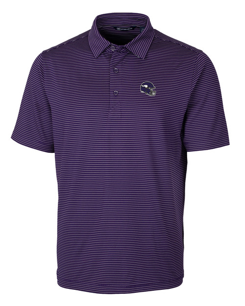 Minnesota Vikings NFL Helmet Cutter & Buck Forge Pencil Stripe Stretch Mens Polo CLP_MANN_HG 1