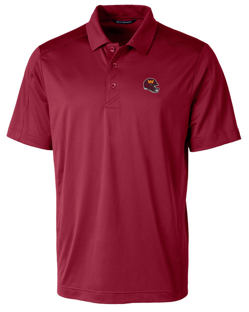 Washington Commanders NFL Helmet Cutter & Buck Prospect Textured Stretch Mens Short Sleeve Polo CHT_MANN_HG 1