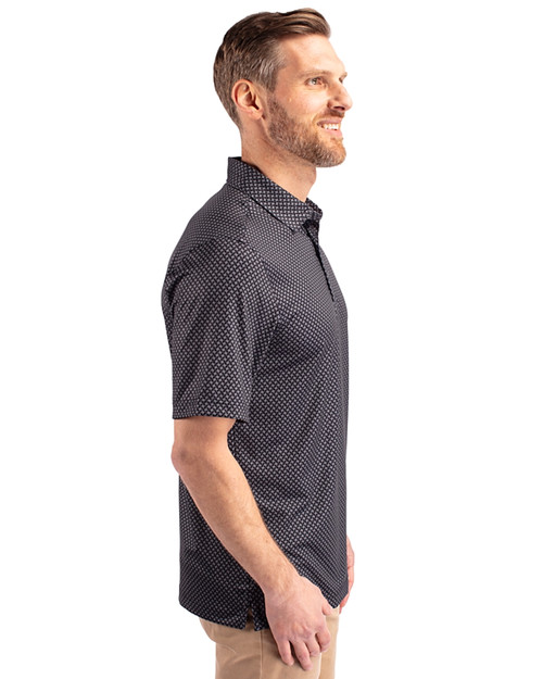 Baltimore Ravens NFL Helmet Cutter & Buck Pike Banner Print Stretch Mens Polo BL_PROS_HG 