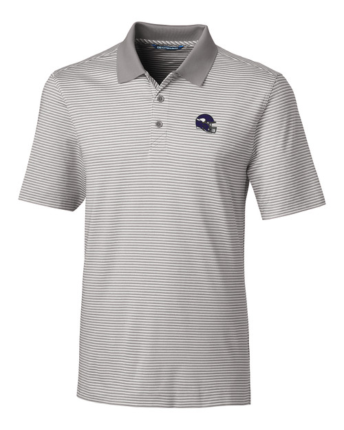 Minnesota Vikings NFL Helmet Cutter & Buck Forge Tonal Stripe Stretch Mens Big and Tall Polo POL_MANN_HG 1