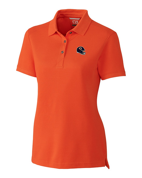 Chicago Bears NFL Helmet Cutter & Buck Advantage Eco Tri-Blend Pique Womens Polo College Orange Mannequin