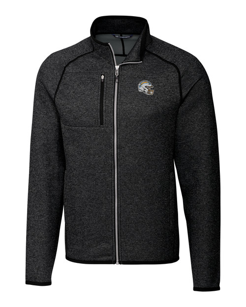 Los Angeles Chargers NFL Helmet Cutter & Buck Mainsail Sweater-Knit Mens Full Zip Jacket CCH_MANN_HG 1