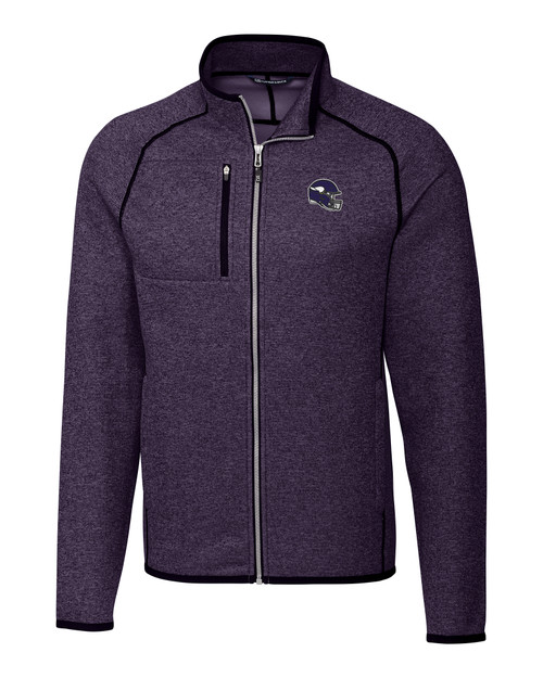 Minnesota Vikings NFL Helmet Cutter & Buck Mainsail Sweater-Knit Mens Full Zip Jacket CPH_MANN_HG 1