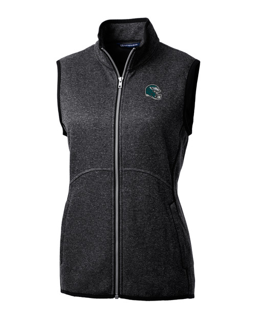 Philadelphia Eagles NFL Helmet Cutter & Buck Mainsail Sweater Knit Womens Full Zip Vest CCH_MANN_HG 1