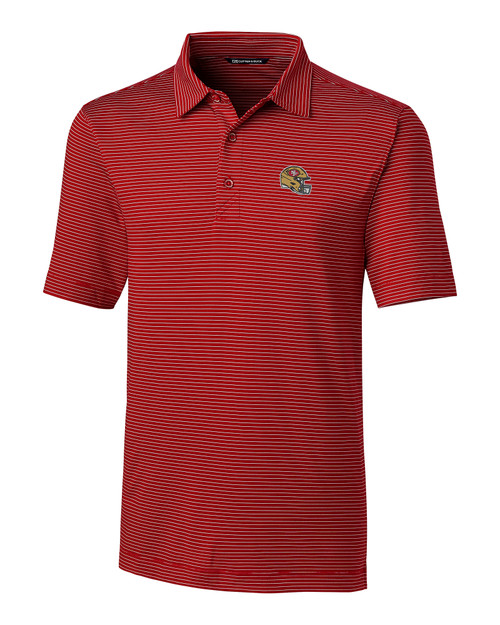 San Francisco 49ers NFL Helmet Cutter & Buck Forge Pencil Stripe Stretch Mens Big and Tall Polo CDR_MANN_HG 1