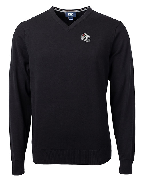 Arizona Cardinals NFL Helmet Cutter & Buck Lakemont Tri-Blend Mens V-Neck Pullover Sweater Black Mannequin